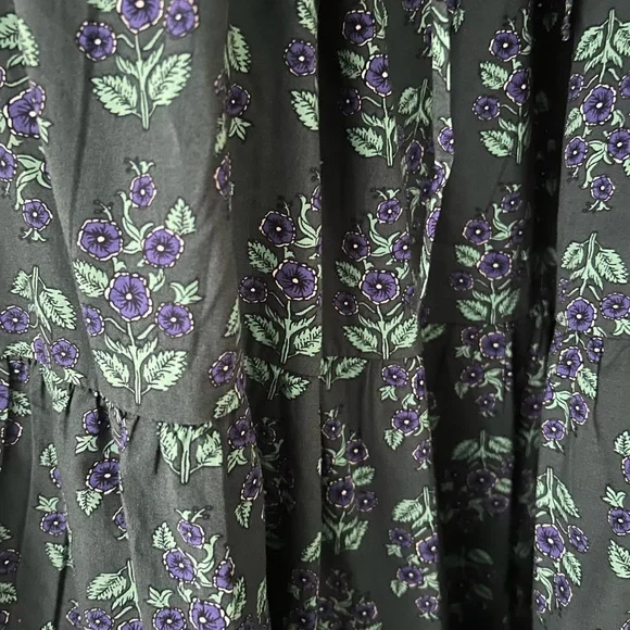 Floral Sleeveless Dress - Blue/green and Purple - Picture 3 of 4